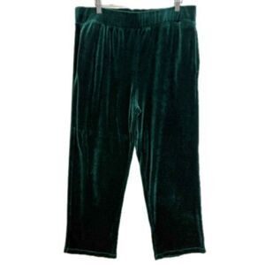 Fordays Velour Sweatpants Womens Size XXL Dark Emerald Green Pull On High Rise